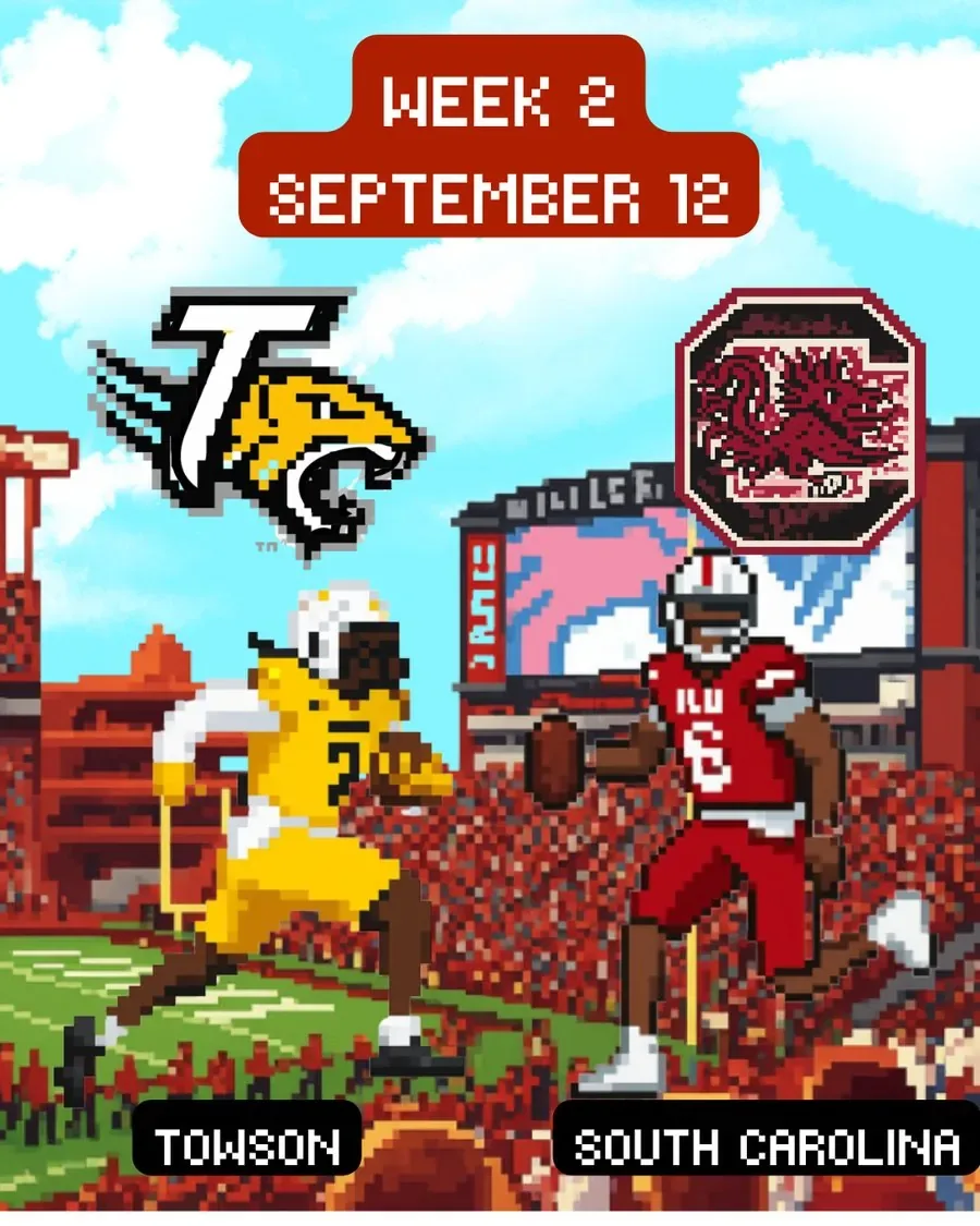 South Carolina Gamecocks 2026 schedule graphic — Week 2, Towson