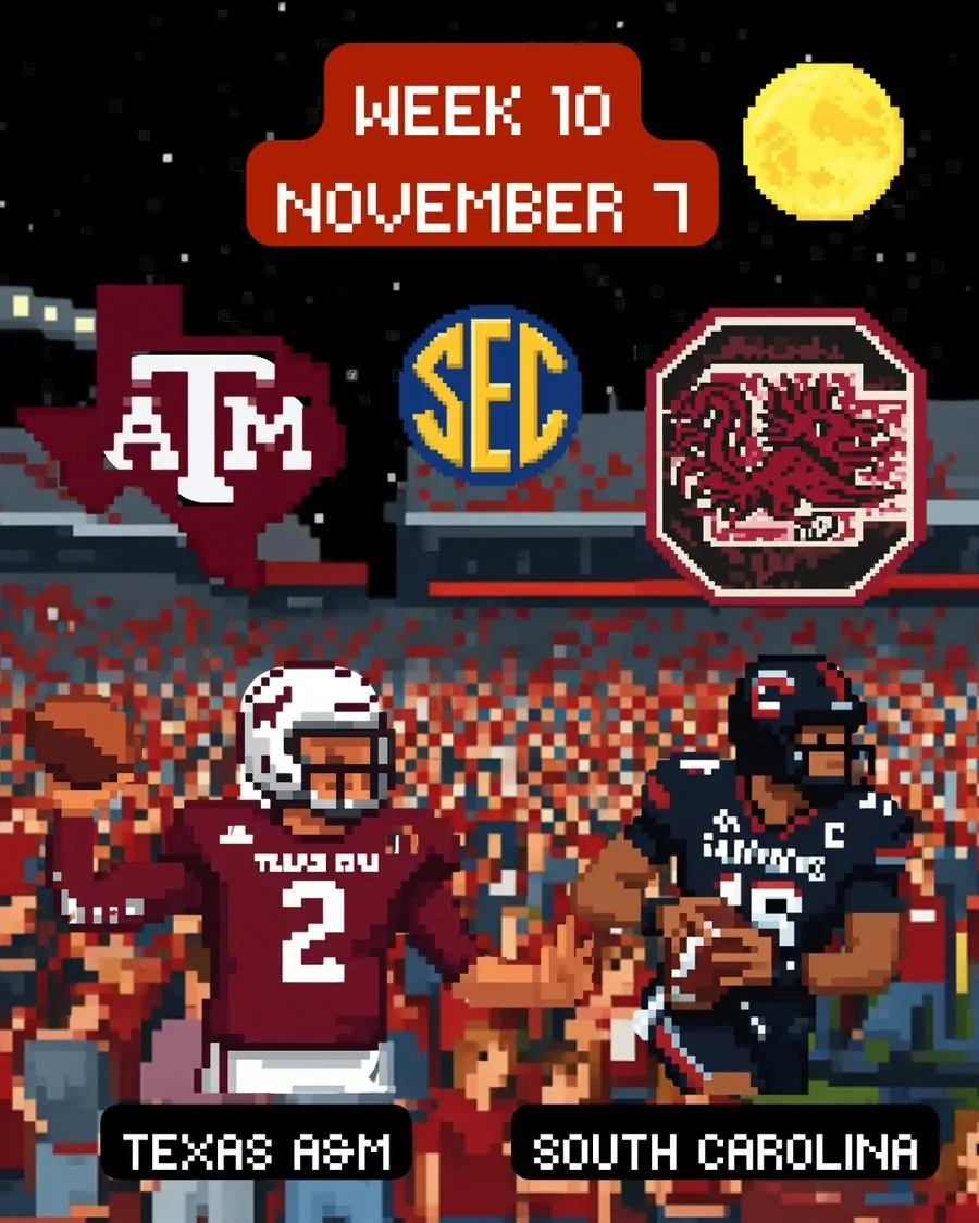 South Carolina Gamecocks 2026 schedule graphic — Week 10, Texas A&M