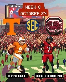 South Carolina Gamecocks 2026 schedule graphic — Week 8, Tennessee