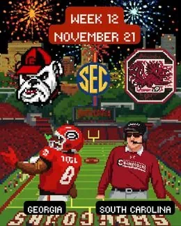 South Carolina Gamecocks 2026 schedule graphic — Week 12, Georgia