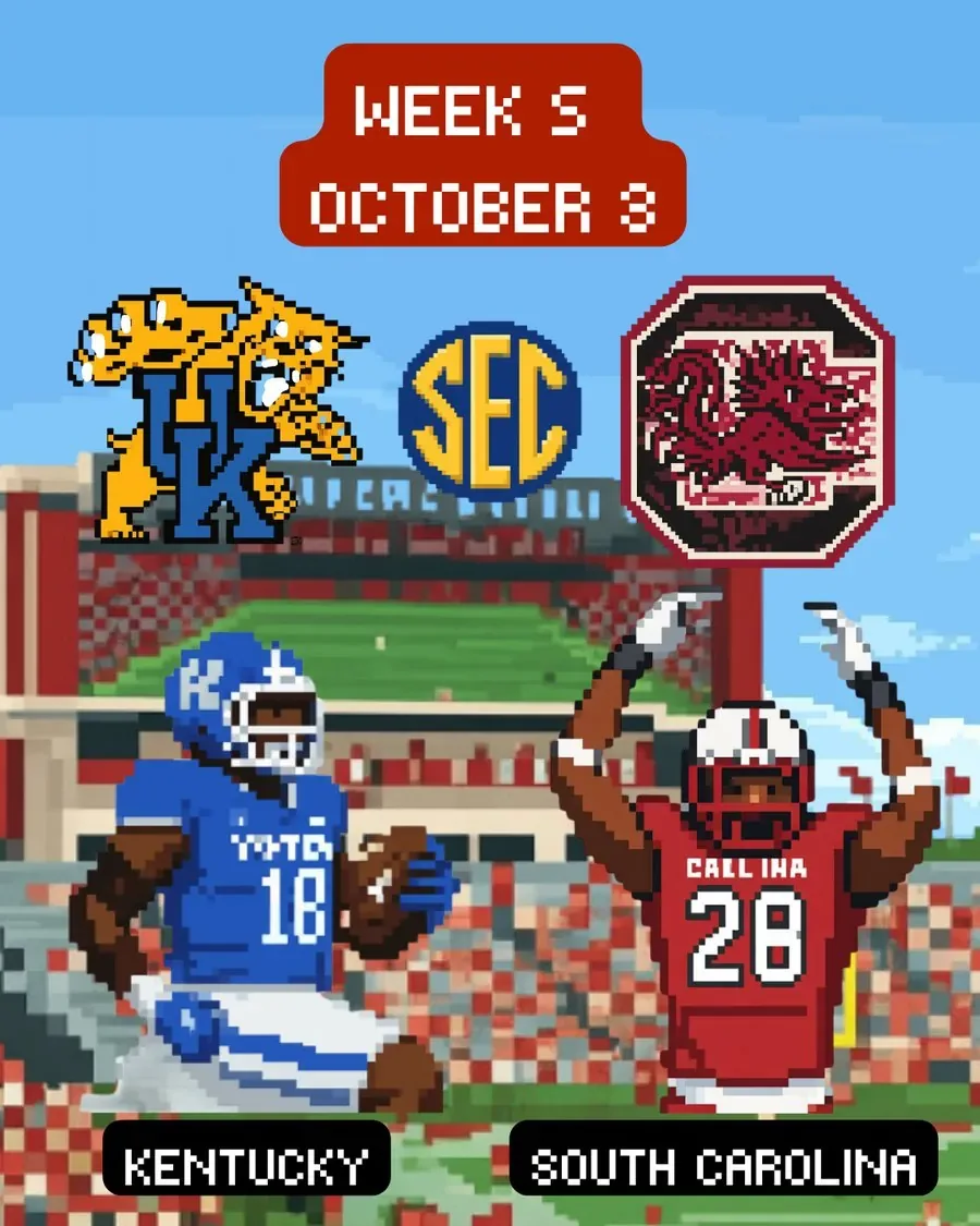 South Carolina Gamecocks 2026 schedule graphic — Week 5, Kentucky