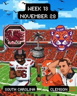 South Carolina Gamecocks 2026 schedule graphic — Week 13, Clemson