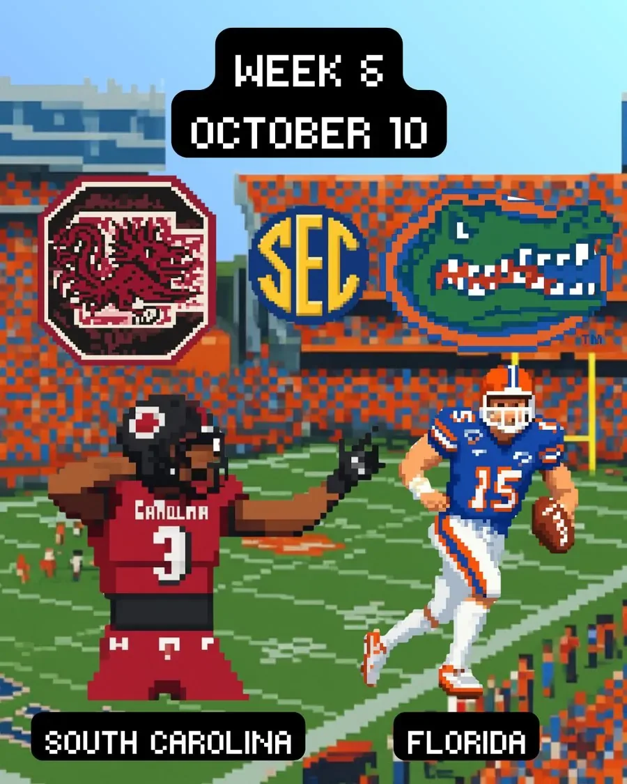 South Carolina Gamecocks 2026 schedule graphic — Week 6, Florida