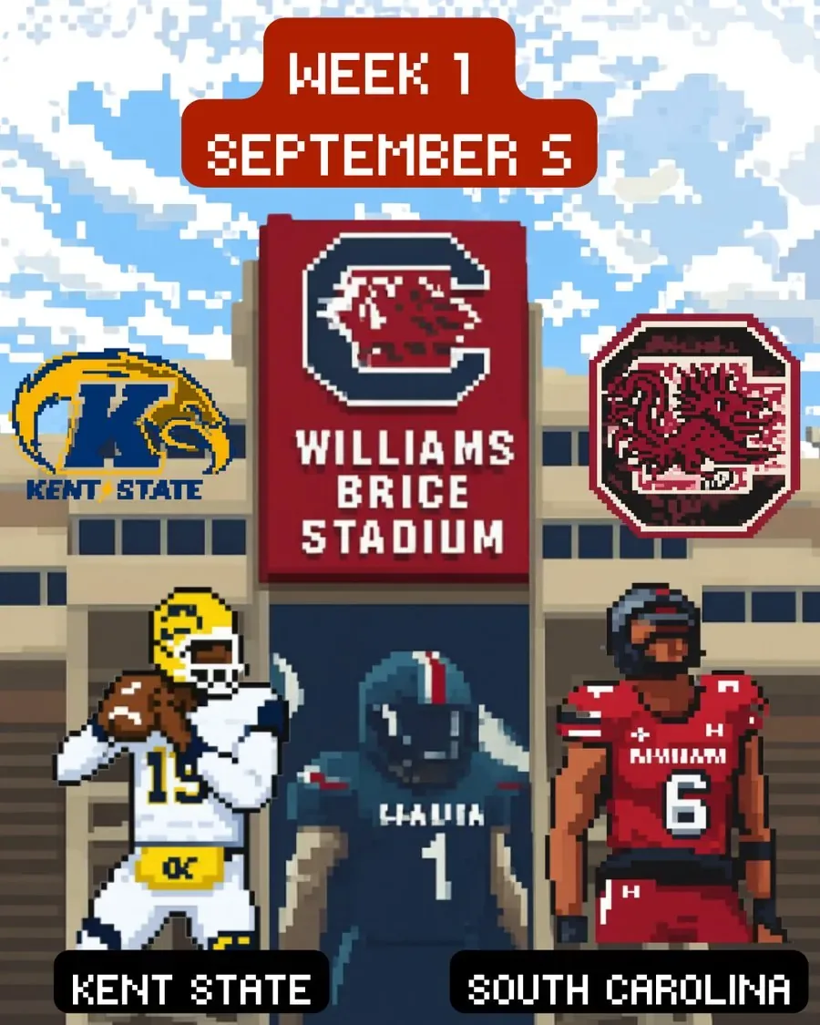 South Carolina Gamecocks 2026 schedule graphic — Week 1, Kent State