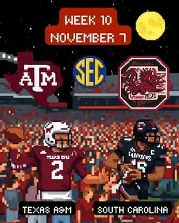 South Carolina Gamecocks 2026 schedule graphic — Week 10, Texas A&M