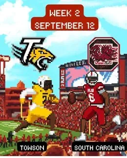 South Carolina Gamecocks 2026 schedule graphic — Week 2, Towson