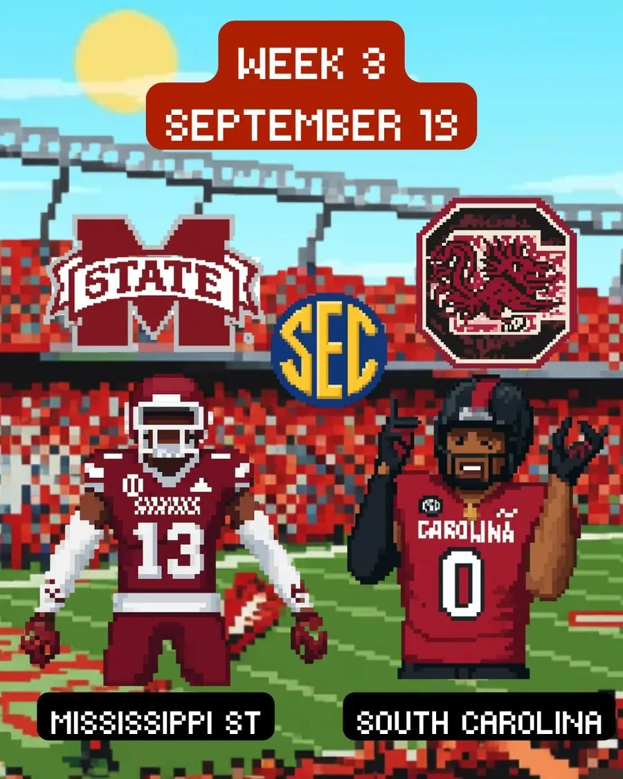 South Carolina Gamecocks 2026 schedule graphic — Week 3, Mississippi State